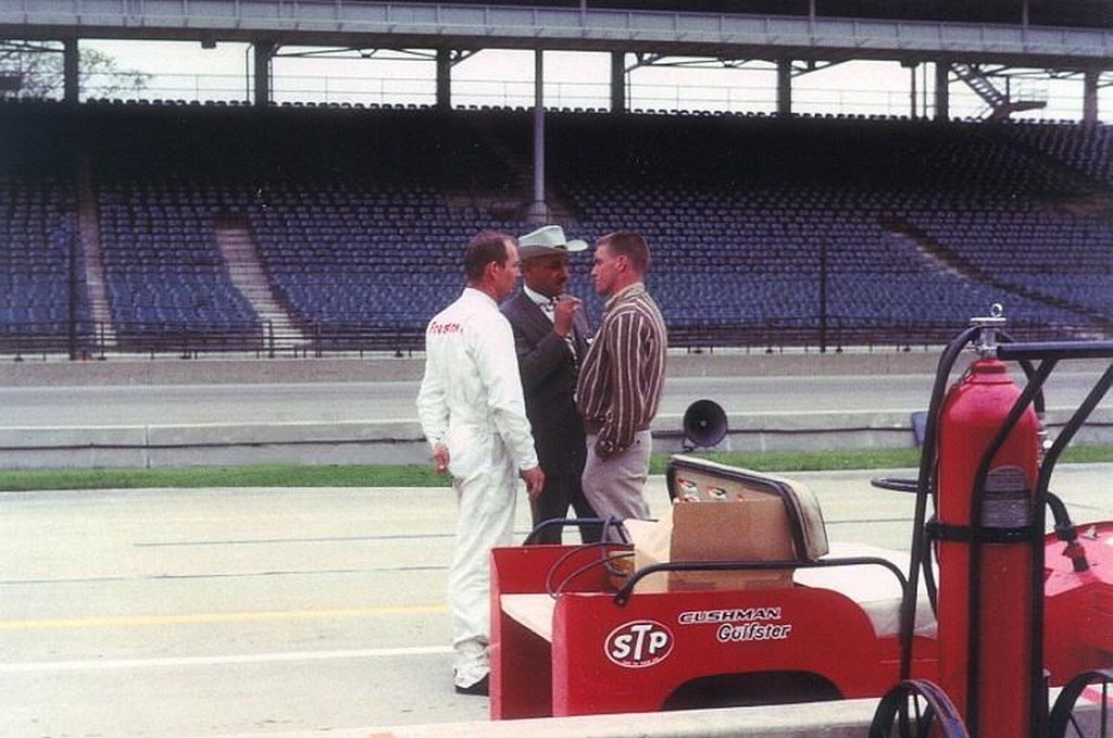 Dave MacDonald Parnelli Jones and JC Agajanian in conversion at 1964 Indy 500